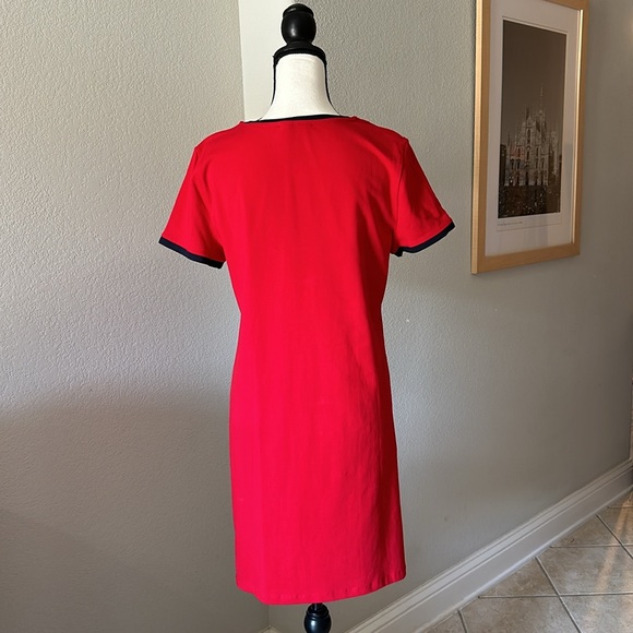 Tommy Hilfiger Red T-Shirt Dress Knee-Length Short Sleeve NWOT - Picture 2 of 7